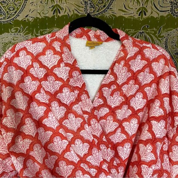 Roberta Roller Rabbit Jemina Terry Cloth Lined Midi Robe Size Extra Small/ Small - Picture 2 of 16